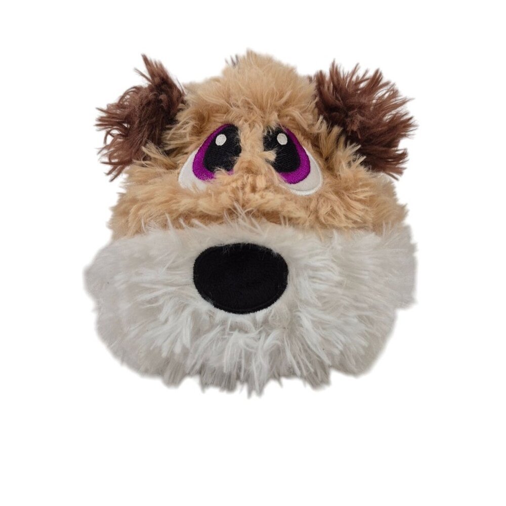 Zoomworks Stuffies Plush Dog Toy Tan White Stuffed Animal Zippered Mouth 2014
